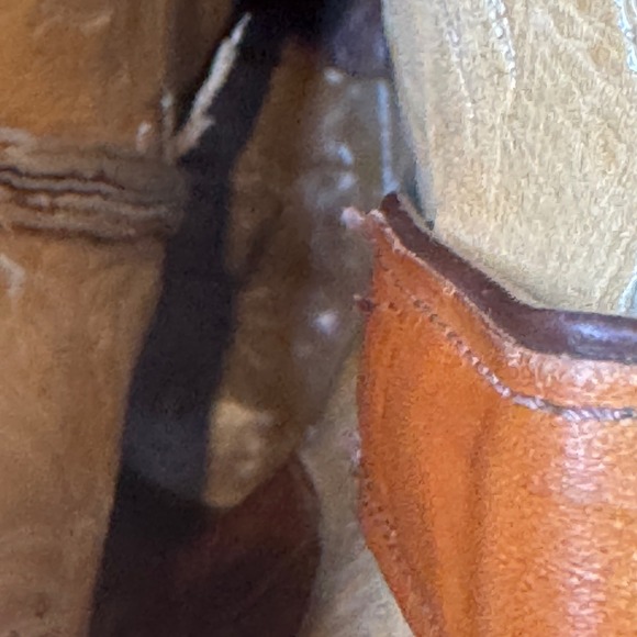 Justin Bay Apache Leather Western Cowboy Boots F3408 Mens 8.5B Tan Made In USA - Picture 11 of 16